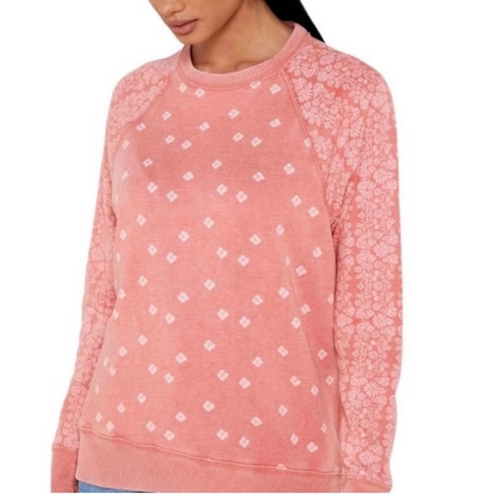 Aerie Vintage Pink Floral Bandana Crew Neck Sweater NWT!